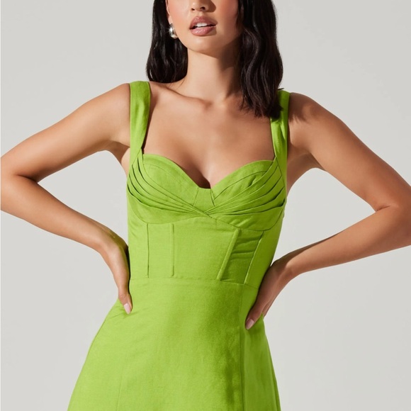 Revolve! Astr The Label Estella Corset Midi Dress in Avacado - Picture 5 of 13